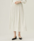 自由区 L 【17号サイズまで展開・定番人気・ウエストゴム・セットアップ対応・セレモニー・通勤】ライトサテンプリーツ スカート