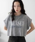 WEGO 【洗える】ヴィンテージウォッシュロールアップショートTシャツ