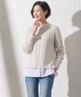J.PRESS LADIES L 【洗える】GIZA MERCERIZE COTTON ケーブル ニット