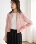 Feroux 【洗える】シャーリングシアー シャツ