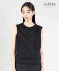 23区 L 【エステータ】トリアセファインジャージー タックデザイン カットソー