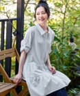 Tiaclasse L 【洗える】1枚で大人華やぐ2段ティアードシャツチュニック