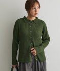 CRAFT STANDARD BOUTIQUE ミックスカラーポロ襟ニットカーディガン