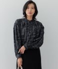 23区 L 【洗える】モノクロトーンプリント ブラウス