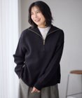 ANY L スウェットライクハーフジップニット