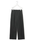 ICB L 【洗える】リヨセルサテンストレッチ ワイドストレートパンツ