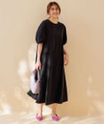 UNFILO 【撥水/シワになりにくい】FINE MOVE ランタンスリーブワンピース
