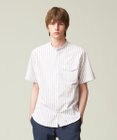J.PRESS MEN 【クールマックス】サッカー マルチストライプ バンドカラーシャツ