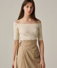 uncrave 【ご好評につき追加生産】ドライタッチ ニット オフショル トップス（uncrave WHITE）