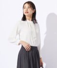 J.PRESS LADIES S 【洗える】パウダージョーゼット ボウタイ バンドカラー ブラウス
