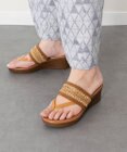 INTER-CHAUSSURES 【ITALIAN SHOEMAKERS】ラウンドメタルウェッジヒールトングサンダル