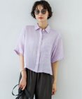 23区 L 【Oggi7月号掲載/洗える】LIBECOリネン クロップド デザイン シャツ