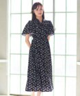 Feroux 【洗える】フラワープリント クラシカル ワンピース
