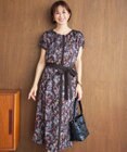 自由区 L 【17号サイズまで展開・ご好評につき追加生産・新色追加・褒められ・お出掛け】ハーバルフロープリント ワンピース