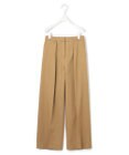 ICB 【洗える】リヨセルサテンストレッチ ワイドストレートパンツ