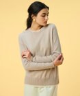 BEIGE， 【洗える】POMPE / ウールカシミヤ配色リブクルーネック