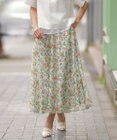 J.PRESS LADIES S スパンボタニカル プリント ロング フレア スカート