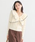 earth music&ecology Ｖネックフリルニットカーディガン
