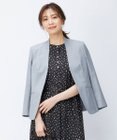 J.PRESS LADIES 【洗える・撥水・防汚】コットンFITTYシャーク ノーカラー ジャケット