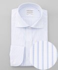GOTAIRIKU 【形態安定】プレミアムプリーツシャツ_ワイドカラーストライプ