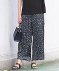 自由区 【WEB限定・ウエストゴム・長さ調整可・洗える・XSサイズあり】ビンテージサテンプリント柄 ワイドパンツ