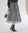 Feroux ラメチェック フレアスカート