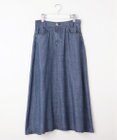 自由区 L 【洗える】テンセルリネンデニム  スカート