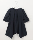 Feroux 【洗える】パフスリーブチュニック ブラウス