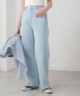 WEGO ウエストフィットワイドストレートデニムパンツ