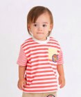 MIKI HOUSE HOT BISCUITS 【80-120cm】 ポケット付き 先染め ボーダー柄 半袖Tシャツ