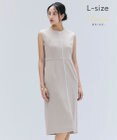 BEIGE， 【洗える・L-size】CINDY / クルーネックノースリーブワンピース