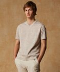 JOSEPH ABBOUD 【リネン素材/吸水速乾/日本素材】リネンハニカム Vネック Tシャツ