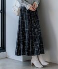 23区 【洗える】モノクロトーンプリント スカート