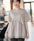 Tiaclasse 【おのののかさん着用】 「サマケア」ストライプチュール切り替えトップス