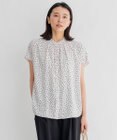 23区 【セットアップ対応/洗える】バックサテンアムンゼン ドットプリント ブラウス