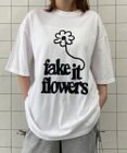 WEGO fake　it　flowersビッグT