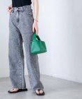 WEGO ウエストフィットワイドストレートデニムパンツ