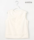 23区 【エステータ】トリアセファインジャージー タックデザイン カットソー