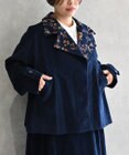 muuc 〈遠州織物の工場で織られた上質なコットンコーデュロイ生地〉花刺繍ショートコート（セットアップ可能）