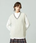 J.PRESS YORK STREET 【UNISEX】コットンケーブルチルデン ニットベスト