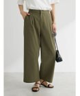 Green Parks 綿麻混タックストレートワイドパンツ