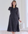 Tiaclasse L 【洗える】花柄シフォン袖ワンピース