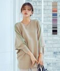 Tiaclasse 【洗える】配色ドルマンニットチュニック