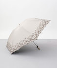AURORA NINA RICCI （ニナリッチ)  幾何レース風 刺しゅう晴雨兼用パラソル（クイックオープン折り畳み・ミニ傘）