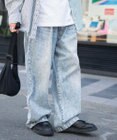WEGO スケーターズ　タックワイドデニムパンツ