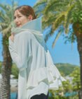 OP／FILA 【Ocean Pacific】フェイスガード付き バックフリル ラッシュガードパーカー