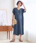 自由区 【洗える・XSサイズあり】テンセルリネンデニム ワンピース