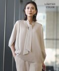 ICB 【新色追加・WEB限定カラーあり】FluidBackSatin ドルマンスリーブボウタイブラウス