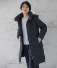J.PRESS LADIES 【洗える】ポリエステルハウンドトゥース ロング ダウンコート