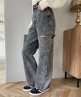 WEGO 【SMサイズ展開】サイドカットデニムストレートパンツ
